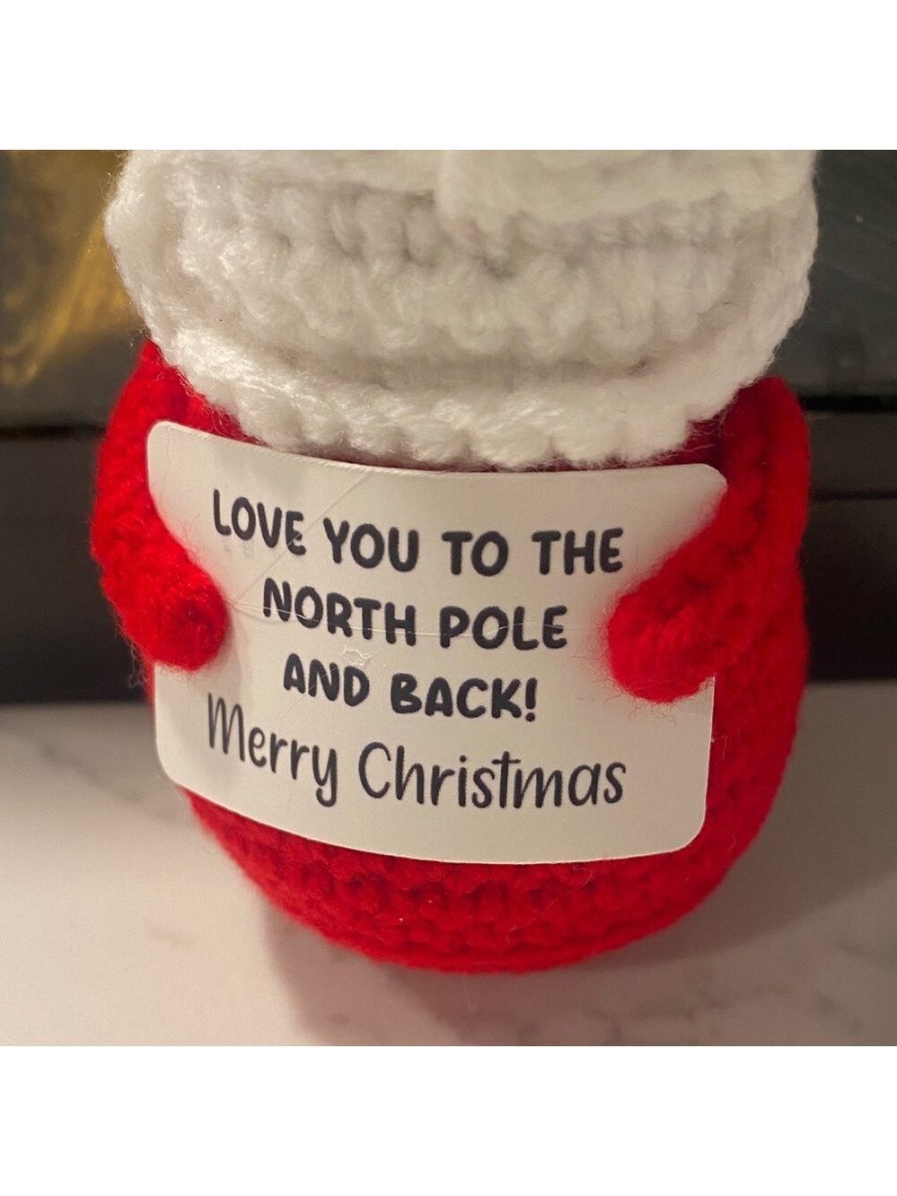 Handmade Crochet Santa Plush Christmas Decor Gift 5” - Picture 3 of 6